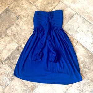Zen-Knits Royal Blue Strapless Dress